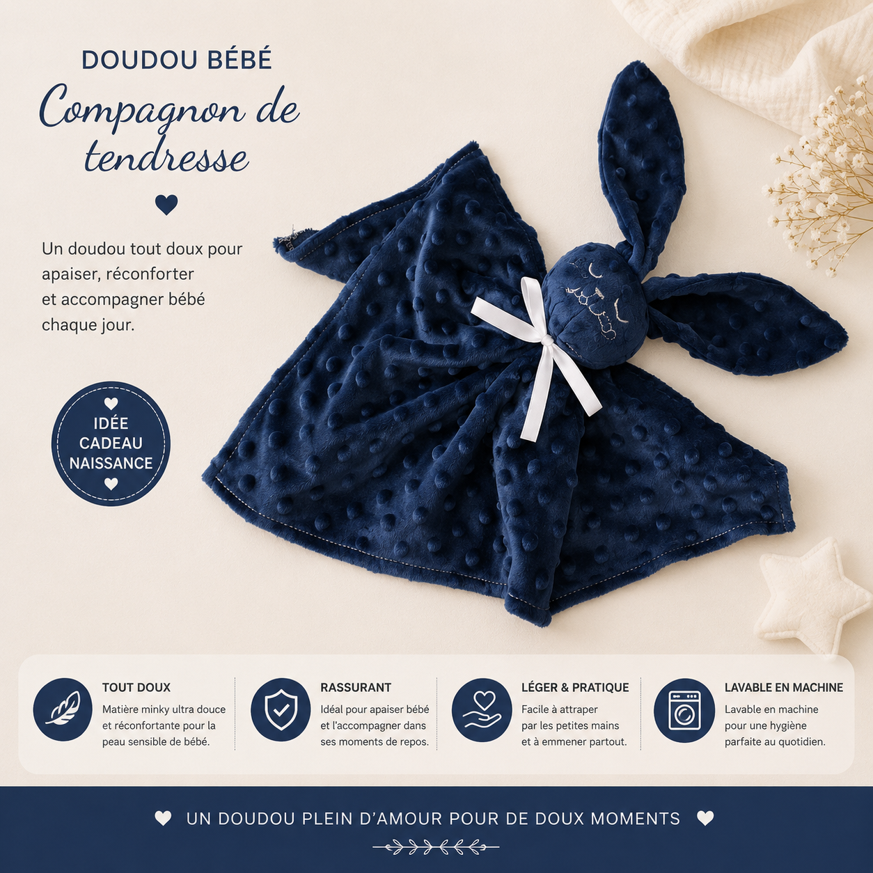 Doudou lapin personnalisé MANIRA Boutique