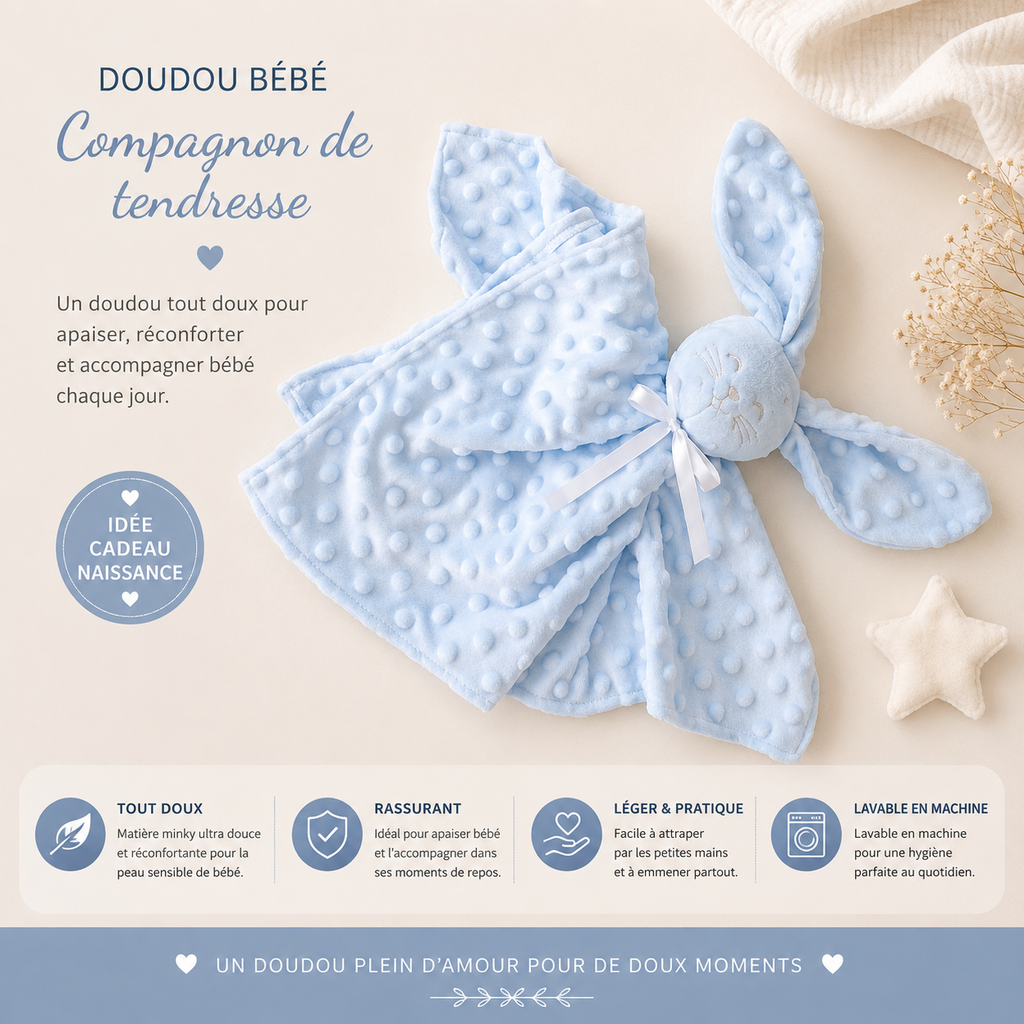 Doudou lapin personnalisé MANIRA Boutique