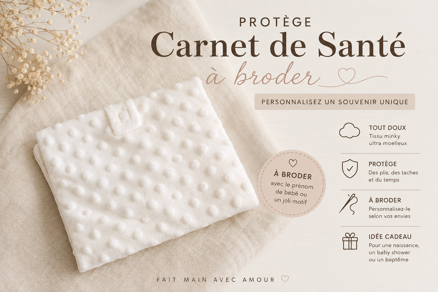 Protege carnet personnalisé MANIRA Boutique