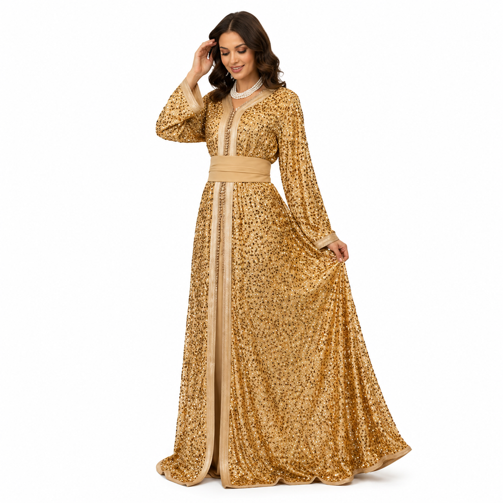 Takchita Sequin Or MANIRA Boutique