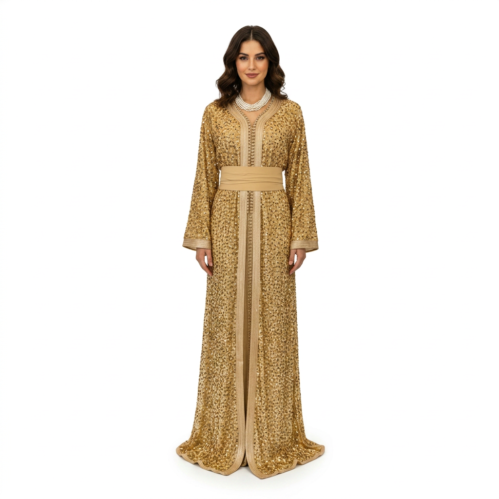 Takchita Sequin Or MANIRA Boutique