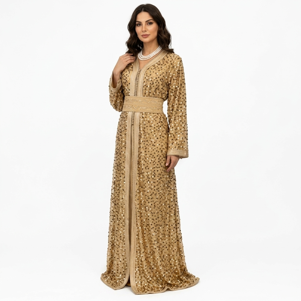 Takchita Sequin Or MANIRA Boutique